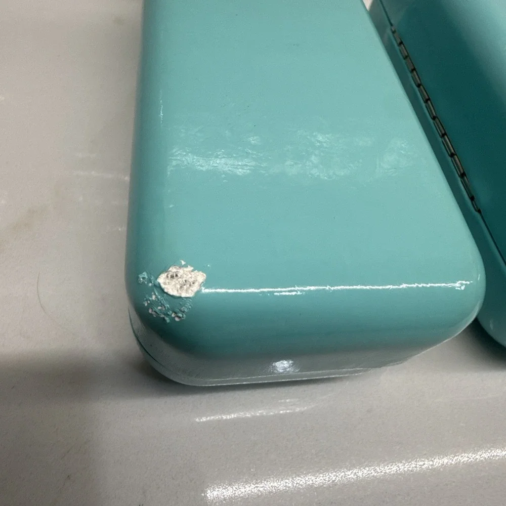 (2) Tiffany & Co Blue Hard Sunglasses Eyeglasses Case W/ Microfiber Pouch/Cloth